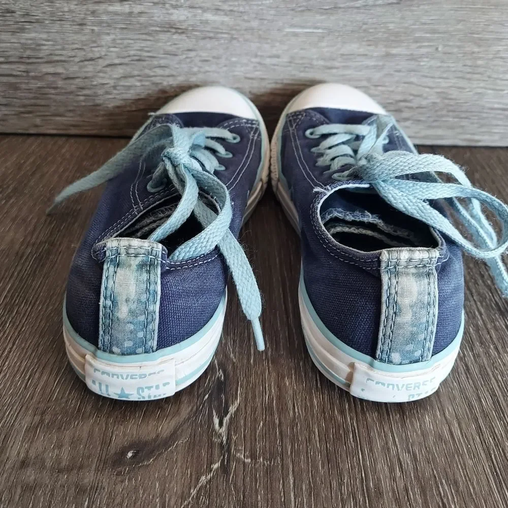 Converse Kids Double Tongue Navy Blue Canvas Sneakers Size 2